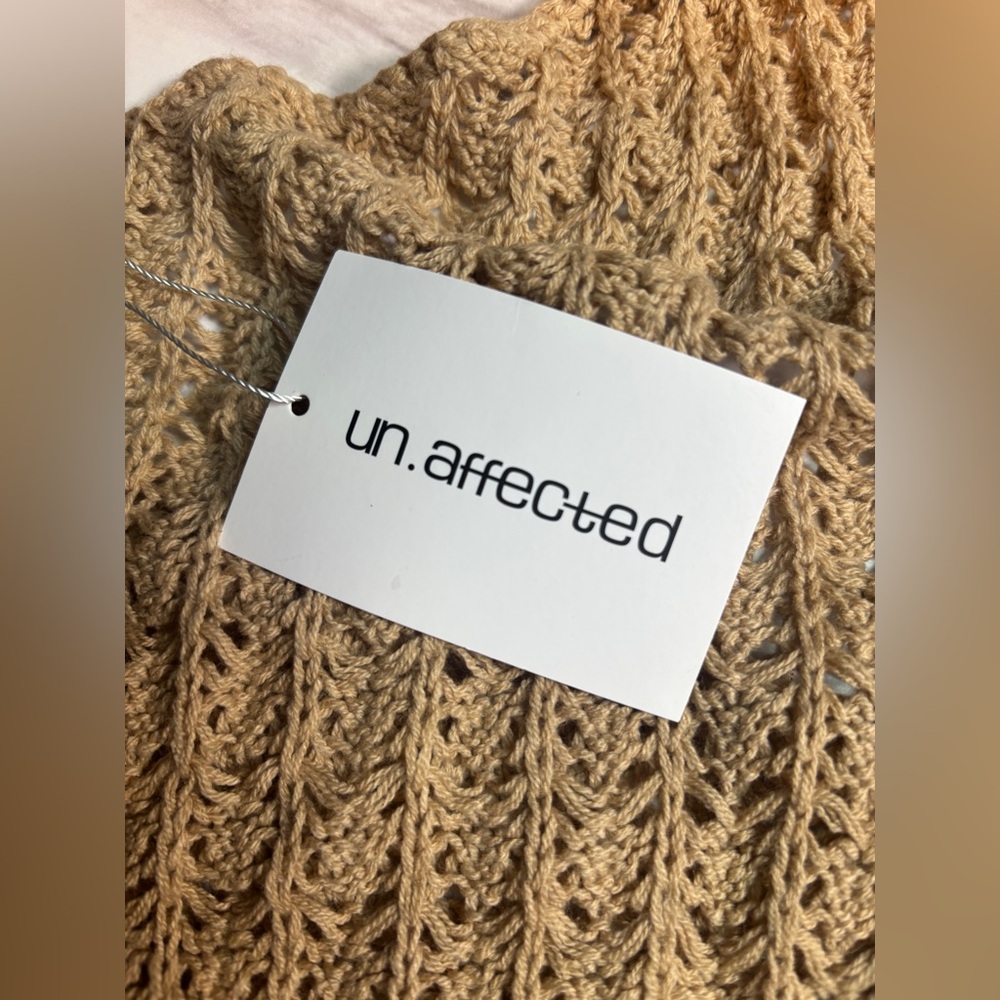 Un.Affected Australia Fitted Camel Crochet Knit Midi Dress- NOT BROWN see photos - Picture 14 of 15